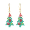 Feestelijke kerstboom oorbellen met kleurrijke emaille kerstmuts en sok versiering - Christmas Tree Pendant Style