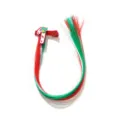 Festive Christmas hair clip featuring long red and green synthetic hair extensions - Candy Cane