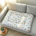 Grueso felpa estera para mascotas con patron de huellas, cama de descanso gato perro. - Talla XS (35x29cm) / Huella de Pata Blanco Lechoso
