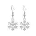 Elegante silberne Weihnachts-Schneeflocken-Ohrringe mit klaren Strasskristallen - Silberne Schneeflocke