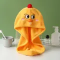 Korallenfleece süße Ente Trockenhaube, stark saugfähiges Cartoon Handtuch für Frauen. - Enten-Serie / Haartrockner Kappe