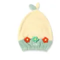Coral fleece quick drying hair cap yellow green cartoon flower shower towel absorbent turban - Shower Cap / Light Green