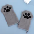 Grey cat paw pet cleaning glove towel, absorbent quick-drying pet bath supply - Gray