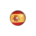 Hochwertige Spanien Nationalflagge runder Glas-Cabochon Metall Brosche Fan-Geschenk - Spanien (3#)
