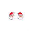 Feestelijke kerstman oorknopjes met rood emaille en fonkelende strass-steentjes. - Kerstman