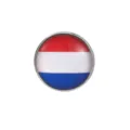 Runde Metallbrosche mit niederländischem Nationalflaggen-Design für Fußballfans-Souvenirs - Niederlande-Stil
