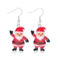 Feestelijke rode glitter hars kerstman oorbellen voor schattige kerstvakantie outfits - Glitter Kerstman