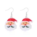 Cute resin Santa Claus drop earrings with festive glitter finish for Christmas - Glitter Santa Claus Head