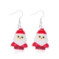 Cute cartoon resin Santa Claus drop earrings in a festive classic red and white finish. - Q-Style Santa Claus