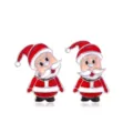 Feestelijke Kerstmis Kerstman emaille oorknopjes in een levendig rood en wit ontwerp - Klassiek Kerstmangezicht