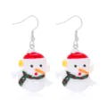 Festive and cute handmade resin snowman earrings for Christmas holiday season jewelry - Classic Color Snowman