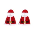 Creatieve Kerstman hoed en jas oorbellen voor dames, feestelijke kerstsieraden cadeau - Kerstmanpak Oorknopjes (006--13) / Rood