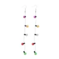Feestelijke en creatieve kleurrijke kerstlichtstijl lange bungelende oorbellen voor dames - Kleurrijke ronde gloeilamp lange oorbellen (006-26) / Kleurrijk