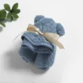 Cute bear shaped coral fleece face towel, soft absorbent hand towel gift for wedding party - Bear Square Towel 30*40cm / Navy Blue