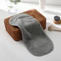 Soft grey microfiber reusable makeup remover cloth shown on a wicker storage basket - 17*40cm / Light Gray (S4077)