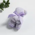 Coral fleece bear face towel 30x30cm cute wedding gift towel variant purple ribbon design - Light Purple