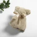 Cute bear shaped coral fleece face towel, 30x30cm soft wedding gift washcloth. - Coffee