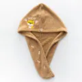 Soft absorbent microfiber hair drying cap featuring a cute Shiba Inu dog embroidery - Corgi Embroidery Style / 65x25cm / Coffee