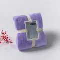 Thickened coral fleece face towel in elegant purple with ribbon, soft and absorbent. - 36*80cm / Purple