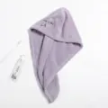 Super absorbent purple coral fleece hair drying cap with starry sky embroidery, quick-dry variant. - Cosmic Embroidery Style / 65x25cm / Light Purple