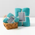 Korallenfleece Handtuch Set mit Gesichtstuch und Badetuch, saugfähiges blaugrünes Design. - Mintgrün