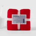 Thickened coral fleece face towel, super absorbent quick-drying red towel with ribbon. - 36*80cm / Red