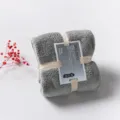Grey coral fleece face towel, soft and absorbent bath towel, compact folded design. - 36*80cm / Light Gray