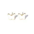 Sierlijke vlinder oorknopjes met wit emaille en gouden afwerking - 1# Witte Vlinder Oorknopjes