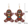 Glitzernde Lebkuchenmann Weihnachts-Ohrhänger mit Maßangaben - Lebkuchenmann Ohrringe