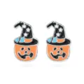 Funny Halloween pumpkin witch hat enamel stud earrings for women - Magic Pumpkin Stud Earrings