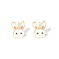 Schattige witte emaille konijnen oorknopjes met goudlaagje voor paasfeest geschenken. - 4# Schattige Konijn Oorknopjes