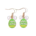 Schattige emaille paasei-oorbellen met konijnenoren en Happy Easter-tekst voor vrouwen cadeau - Haakstijl / Groene Happy Easter Ei Oorbellen