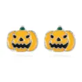 Funny enamel Jack-o'-lantern pumpkin stud earrings for Halloween costume accessory - Pumpkin Stud