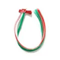 Girls' Christmas hair extension clip featuring red green and white synthetic hair - Snowflake Christmas Sock