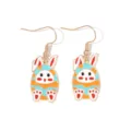 Cute Easter egg rabbit drop earrings with colorful enamel finish for holiday party - Hook Style / Cute Rabbit Egg Earrings
