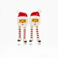 Creative drip oil Santa Claus stud earrings with long striped legs for Christmas decor. - Long-Legged Santa Claus (Style A)