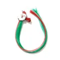 Christmas Santa Claus hair clip with festive red and green colored synthetic hair extensions - Santa Claus Style B