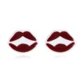 Quirky Halloween red lip dripping oil stud earrings with white base for festive parties - Lip Stud Earrings