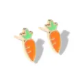 Cute carrot shape enamel stud earrings in orange and green finish for Easter festive gifts - 8# Light Color Carrot Stud Earrings
