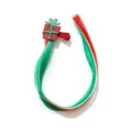 Christmas hair clip with festive red and green synthetic hair extensions for girls - Green Border Gift Box
