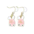 Cute pink and white enamel rabbit drop earrings for Easter holiday gifts, golden finish. - 13# Pink Rabbit Dangle Earrings