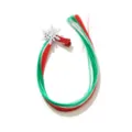 Festive Christmas hair clip with red and green extensions and silver snowflake. - Snow Wash Gray