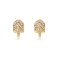 Elegant gold-tone Christmas tree stud earrings with sparkling rhinestone crystals for women - Snow Shovel