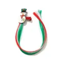 Christmas snowman hair clip featuring red and green synthetic hair extensions for girls - Snowman