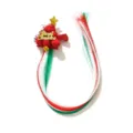 Festive Christmas tree hair clip featuring red green and white synthetic hair extensions - Red Christmas Tree