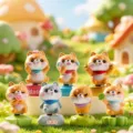Ensemble de figurines rotatives Shiba Inu blind box pour décoration de bureau mignonne - Série Lucky Shiba (Un au Hasard)