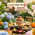 Detailed resin food series blind box figurines presented in a vibrant garden setting - Foodie Party Series-1 Random Piece