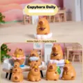Adorable capybara resin figurine set from mystery blind box collection for desk decoration - Capybara Daily Series / Random One