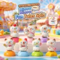 Figurines de chat rotatives adorables dans diverses poses avec des bases colorées - Histoires Amusantes Meow (Un au Hasard)