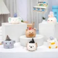 Figurines d'animaux mignons en résine avec pierres de cristal brut pour cadeau de bureau - Série Animal Mignon Amusant Cristal / 1 pièce aléatoire / Arc-en-ciel Dégradé